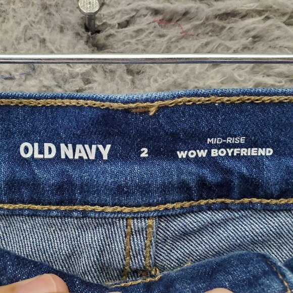 Old Navy Jeans Womens Size 2 Blue Wow Boyfriend Mid-Rise Casual Stretch Denim - Picture 2 of 10